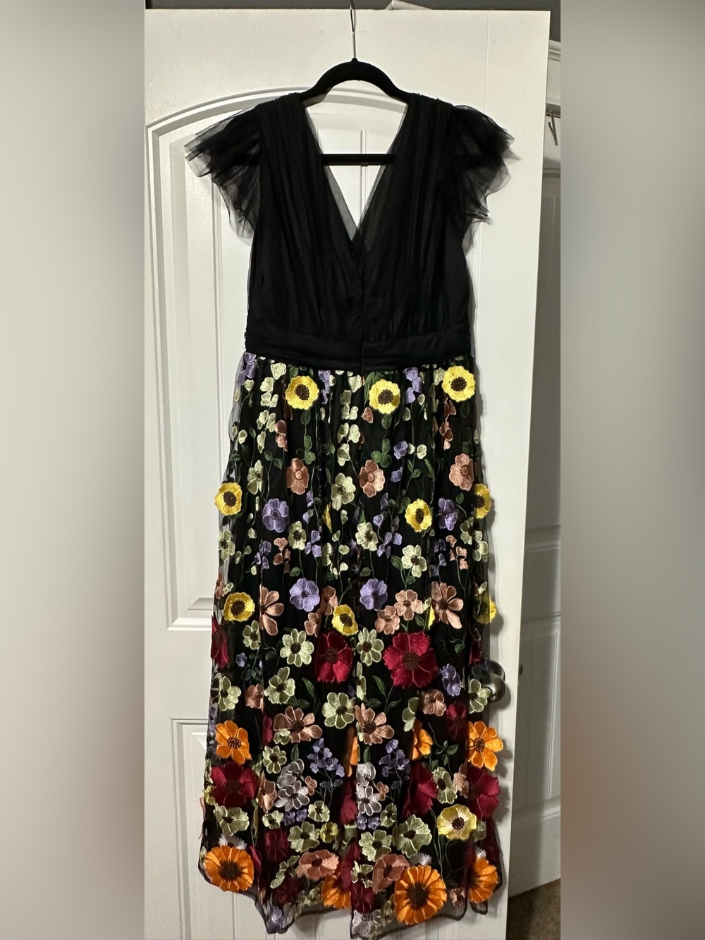 New York & Company Black Floral Embroidered Midi Dress - Picture 2 of 6